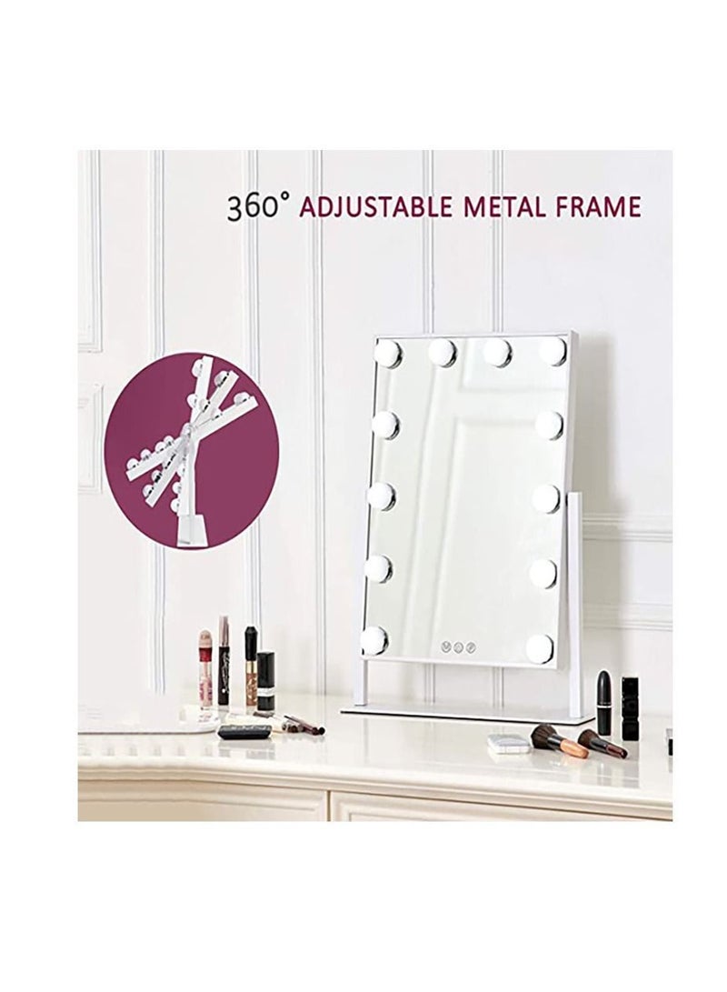 12-Piece Bulbs Sensor Touch Smart Make Up Mirror White - Image 5
