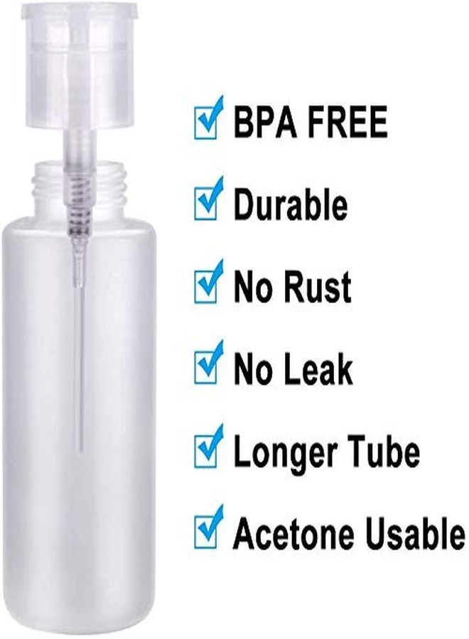 NXJ INFILILA Dispenser Push Down Pump Dispenser Lockable Alcohol Dispenser Bottle 2 Pack 180Ml/64Oz Onetouch Pump Dispenser Empty Bottle For Alcoholnail Polish & Makeup Removertoneretc  - Image 4