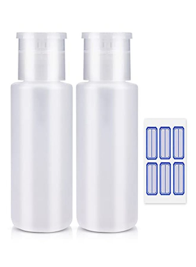NXJ INFILILA Dispenser Push Down Pump Dispenser Lockable Alcohol Dispenser Bottle 2 Pack 180Ml/64Oz Onetouch Pump Dispenser Empty Bottle For Alcoholnail Polish & Makeup Removertoneretc  - Image 1