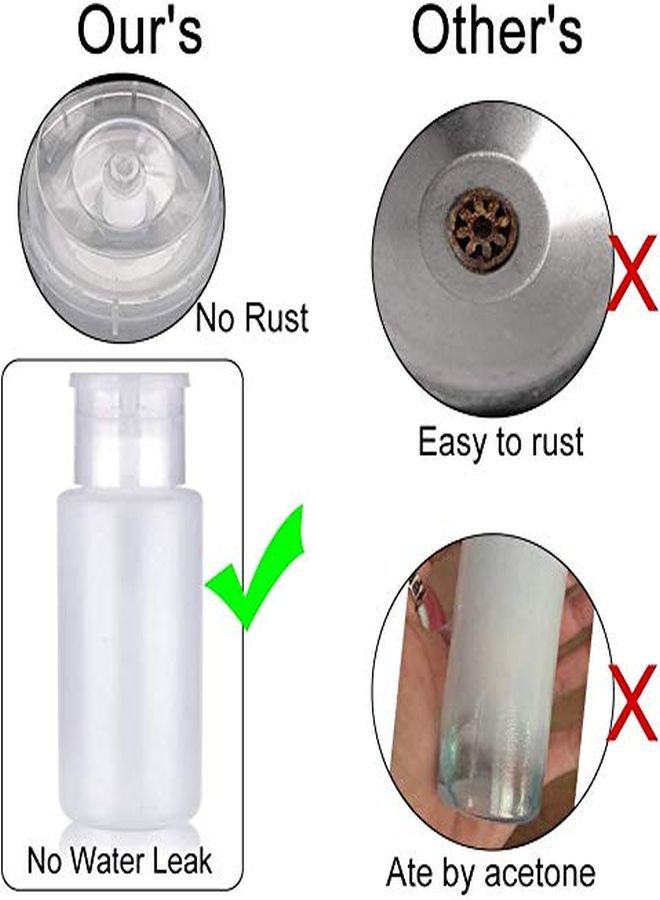 NXJ INFILILA Dispenser Push Down Pump Dispenser Lockable Alcohol Dispenser Bottle 2 Pack 180Ml/64Oz Onetouch Pump Dispenser Empty Bottle For Alcoholnail Polish & Makeup Removertoneretc  - Image 2