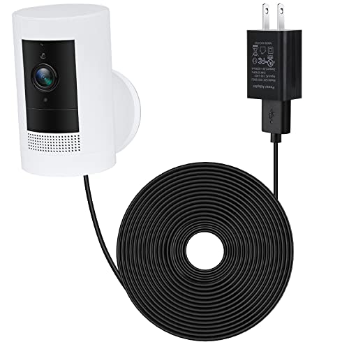 ALERTCAM Power Adapter for Ring Stick Up Cam Battery(3rd Gen), with 30ft/9m Weatherproof Outdoor Cable Continuously Charge Your Camera, No Need to Change The Batteries (Black) - Image 1