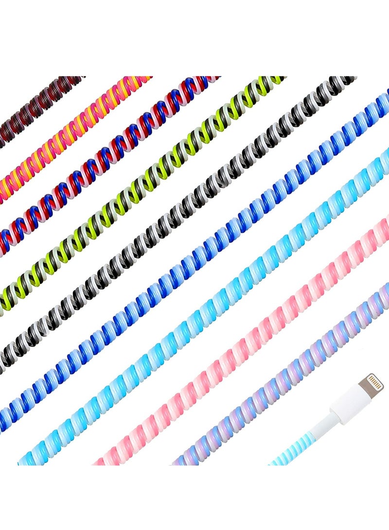 KASTWAVE Cable Protector, 10 Pcs Spiral Data Cable Protective Sleeve, Spiral Tube Wire Management Organizer, Prevent Pets from Biting The Cable, Line Saver for iPhone iPod iPad MacBook Tablet Charger Cord - Image 1