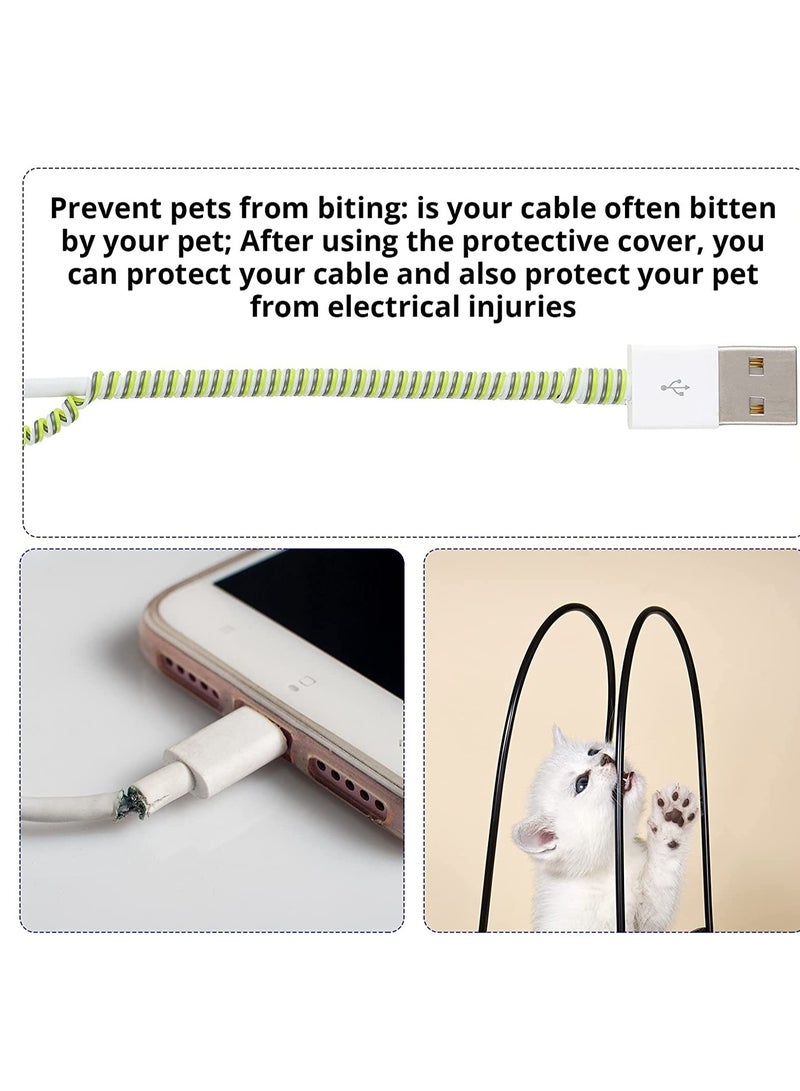 KASTWAVE Cable Protector, 10 Pcs Spiral Data Cable Protective Sleeve, Spiral Tube Wire Management Organizer, Prevent Pets from Biting The Cable, Line Saver for iPhone iPod iPad MacBook Tablet Charger Cord - Image 5