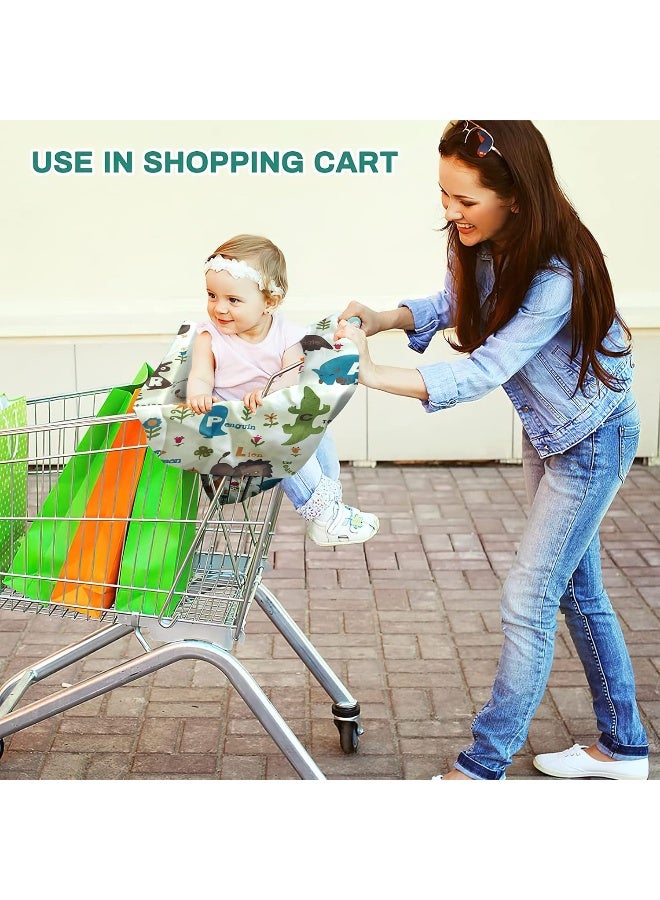 PICcircuit Shopping Cart Cover for Baby, High Chair Cover, Cart Cover for Babies, Kids& Toddlers, Portable 2-in-1 Design, Includes Free Carry Bag for Market and Resturant Use(Cute Zoo) - Image 5