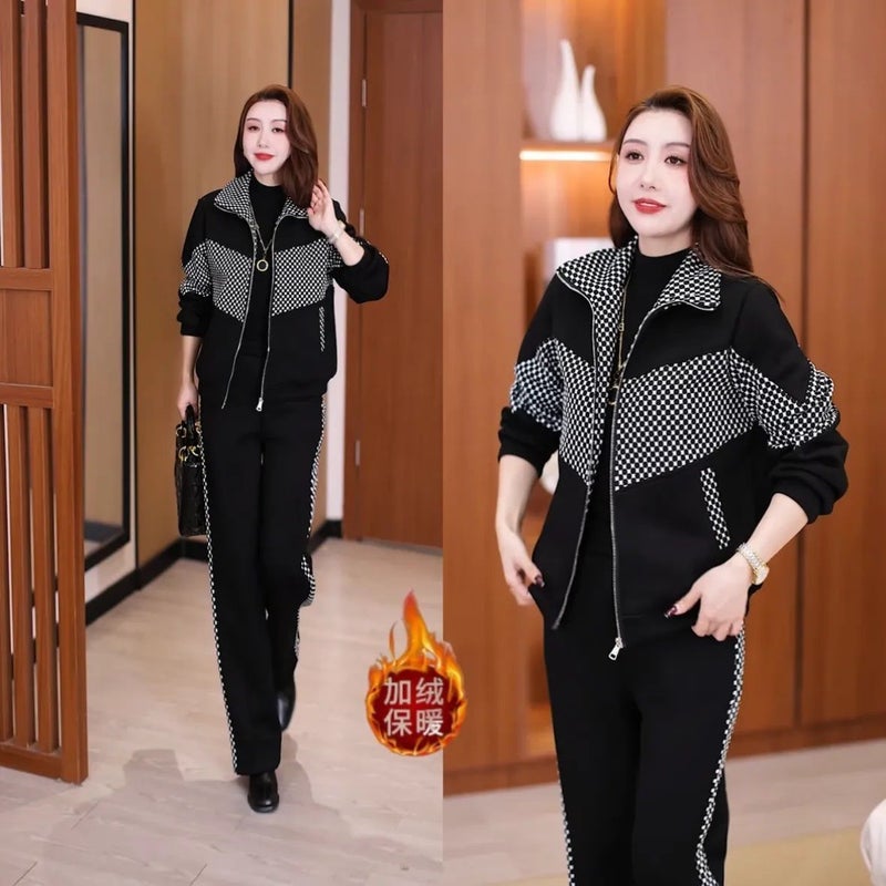 2026 Winter New Style Fleece-Lined Thickened Fashion Casual Age-Reducing Sportswear Set Slimming Two-Piece Set for Women - Image 5