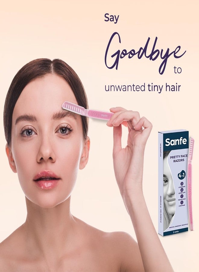 Sanfe Pretty Face & Eyebrow Razor | Pain-Free Facial Hair Removal | Precise, Reusable & Safe for Skin - Image 2