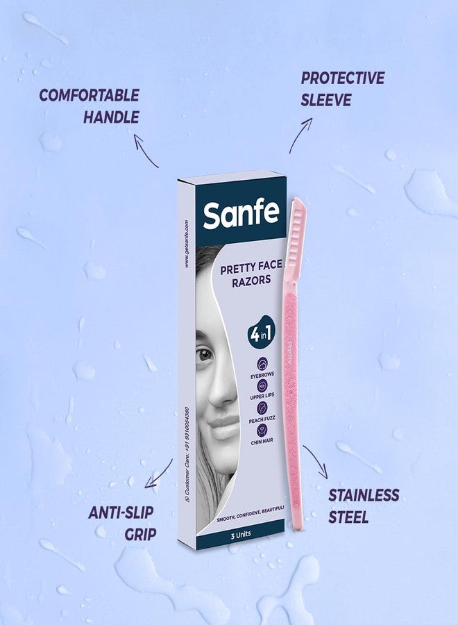 Sanfe Pretty Face & Eyebrow Razor | Pain-Free Facial Hair Removal | Precise, Reusable & Safe for Skin - Image 4