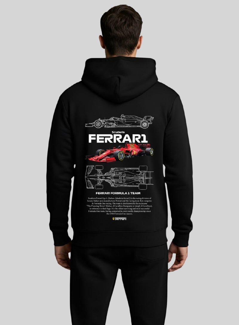 Khamsify Men's Premium F1 Racing Team Edition Hoodie - Formula 1 Inspired Scuderia Graphic Pullover For Formula 1 Fans. - Image 2