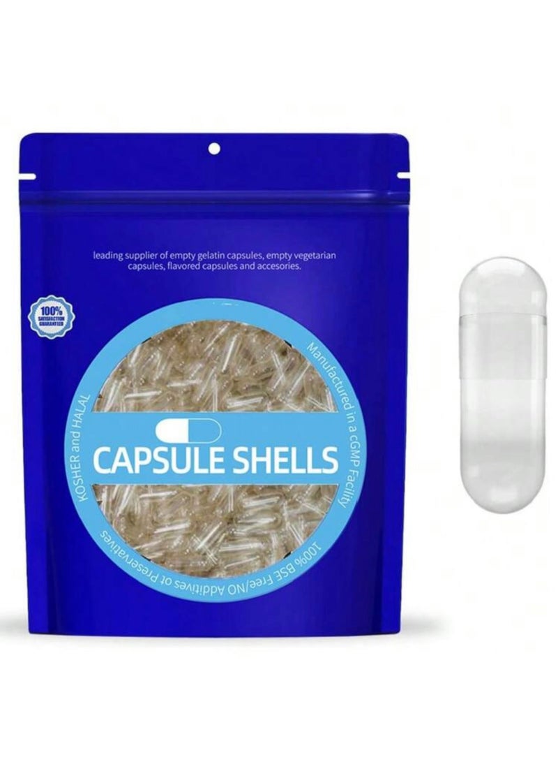 Empty Capsules Size 0 - 100 Empty Gelatin Capsules - Empty Pill Capsules - Do It Yourself Capsule Filler - Empty Fillable Pill Capsules - Image 1