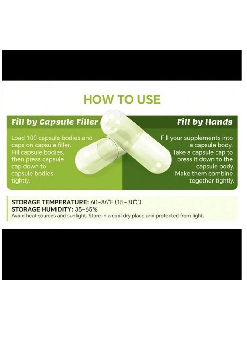 Generic - Empty Capsules Size 0 - 100 Empty Gelatin Capsules - Empty Pill Capsules - Do It Yourself Capsule Filler - Empty Fillable Pill Capsules - Image 1