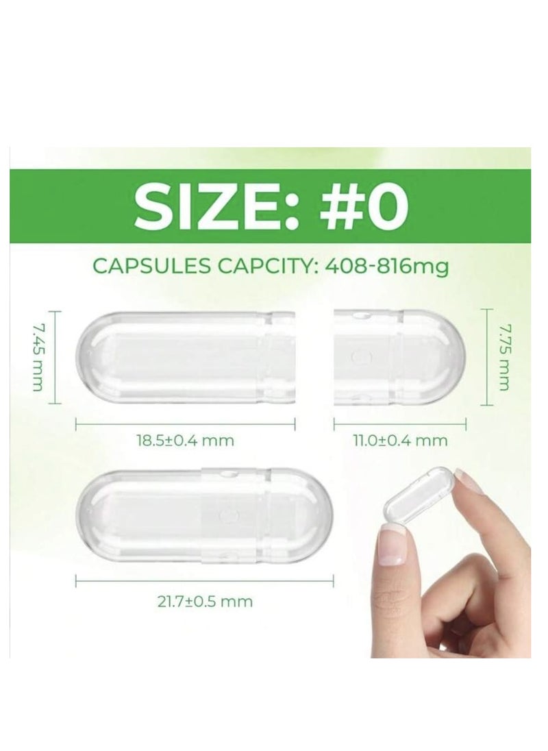 Generic - Empty Capsules Size 0 - 100 Empty Gelatin Capsules - Empty Pill Capsules - Do It Yourself Capsule Filler - Empty Fillable Pill Capsules - Image 1