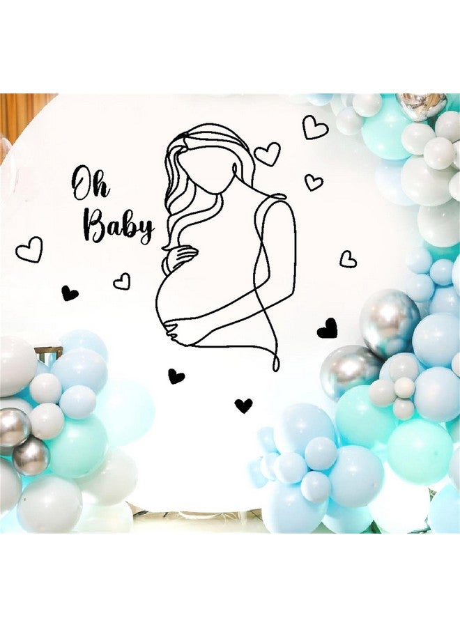 THEYGE Pregnancy Baby Wall Decal Oh Baby Decal for Backdrop Pregnant Woman Art Line Decal Oh Baby Sign Decor Baby Shower Wall Decorations Gender Reveal Boy Or Girl Stickers Party Mom Theme Decor - Image 4