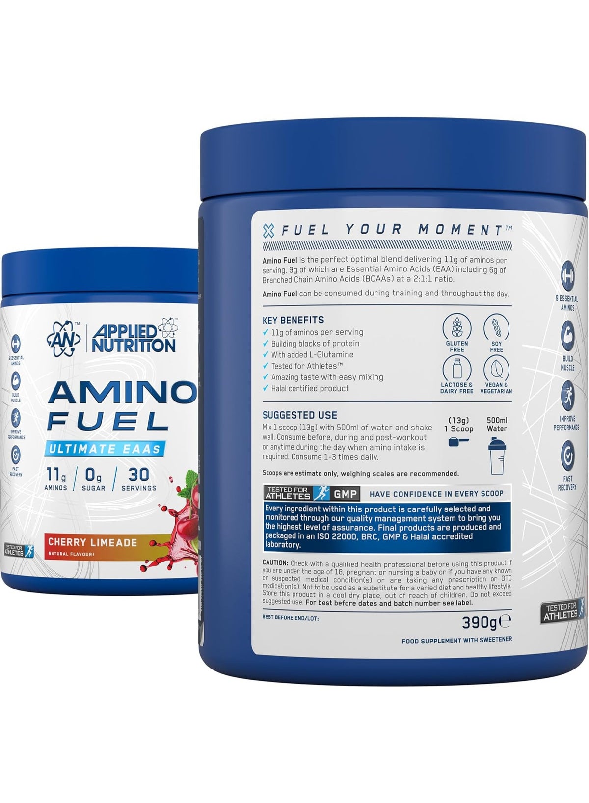 Amino Fuel, Essential Amino Acids Powder 390G, 30 Servings Cherry Limeade Flavor