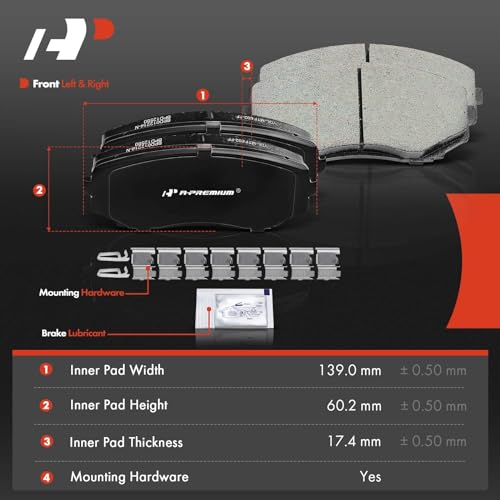 A-Premium أقراص فرامل أمامية مهواة مقاس 12.6 بوصة (320 مم) + مجموعة وسادات سيراميك متوافقة مع بعض طرازات فورد ولينكولن - إيدج 2007-2014، MKX 2007-2015، مجموعة 6 قطع - Image 3