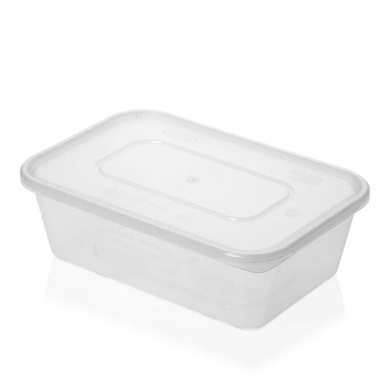 650ml Microwave Plastic Heavy Duty SATCO Containers  Lids x 25
