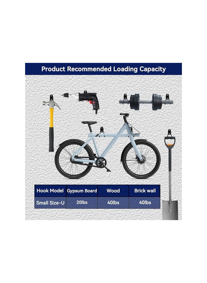 erorex 2-Pack Heavy Duty Utility Garage Hooks - Wall Mount Hanging Storage for Garden, Ladders, Bikes - Organizers for Small Tools - Image 4