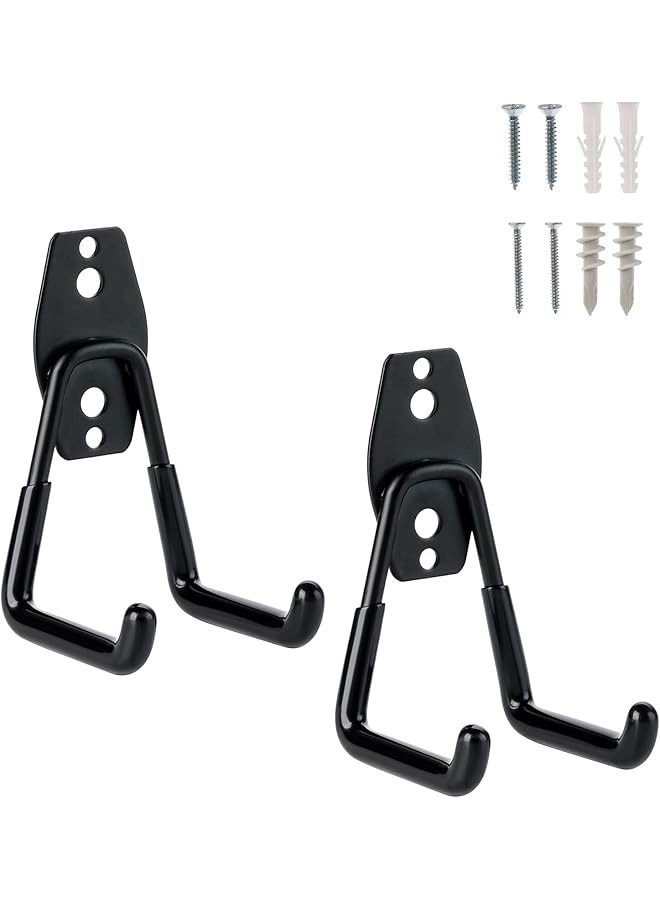 erorex 2-Pack Heavy Duty Utility Garage Hooks - Wall Mount Hanging Storage for Garden, Ladders, Bikes - Organizers for Small Tools - Image 1
