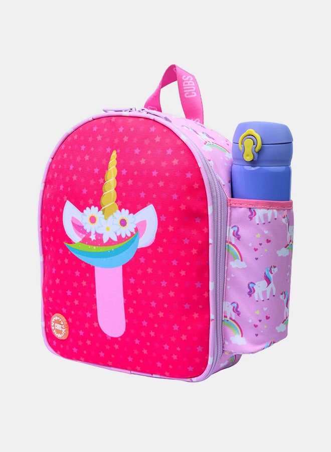 CUBS Nursery Pink Unicorn Letter I Lunch backpack - Image 2