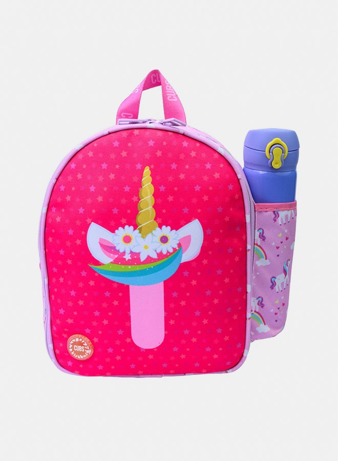 CUBS Nursery Pink Unicorn Letter I Lunch backpack - Image 1