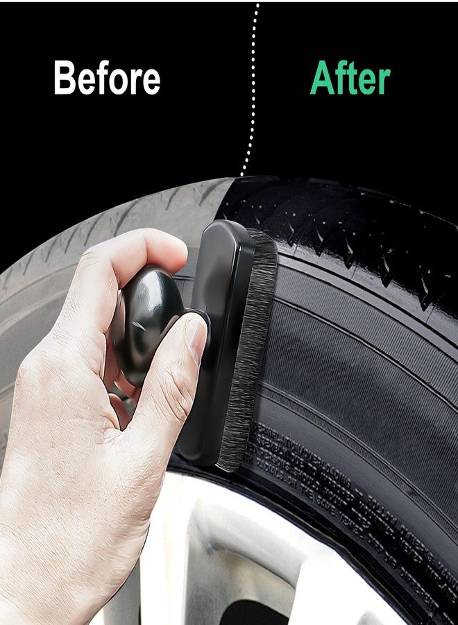 UNIMEIX Tire Shine Applicator Brush Large Vegan Tire Shine Brush with Storage Stand for Vehicles Tire Shine Polish Wax and Car Wash - Image 4
