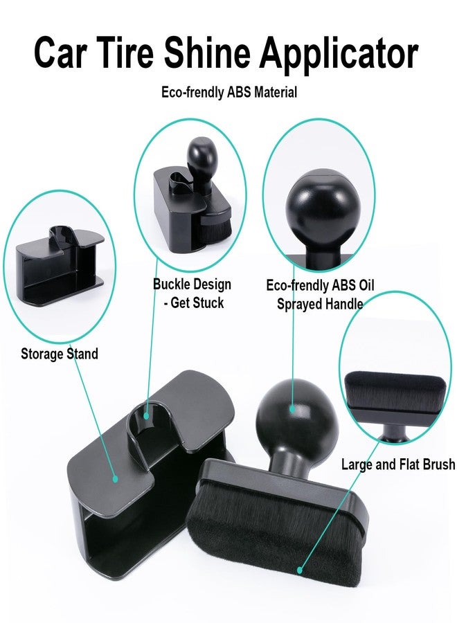 UNIMEIX Tire Shine Applicator Brush Large Vegan Tire Shine Brush with Storage Stand for Vehicles Tire Shine Polish Wax and Car Wash - Image 3