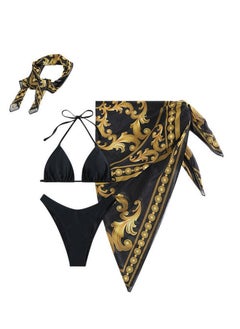 NADANBAO 4pcs new swimsuit mesh cover-up skirt printed bikini swimsuit set  - Image 1