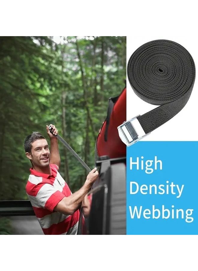 4pcs Heavy Duty Short Adjustable Straps With Stainless Steel Buckles For Motorcycle Bicycle Camping Gear - Image 2