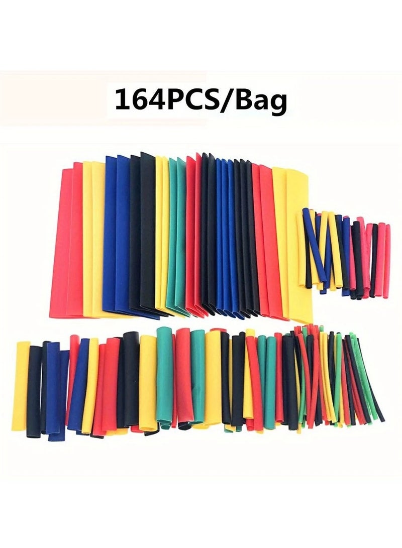 164pcs Multi-Color Heat Shrink Tubing – 2:1 Polyolefin Wire Sleeve Set - Image 1