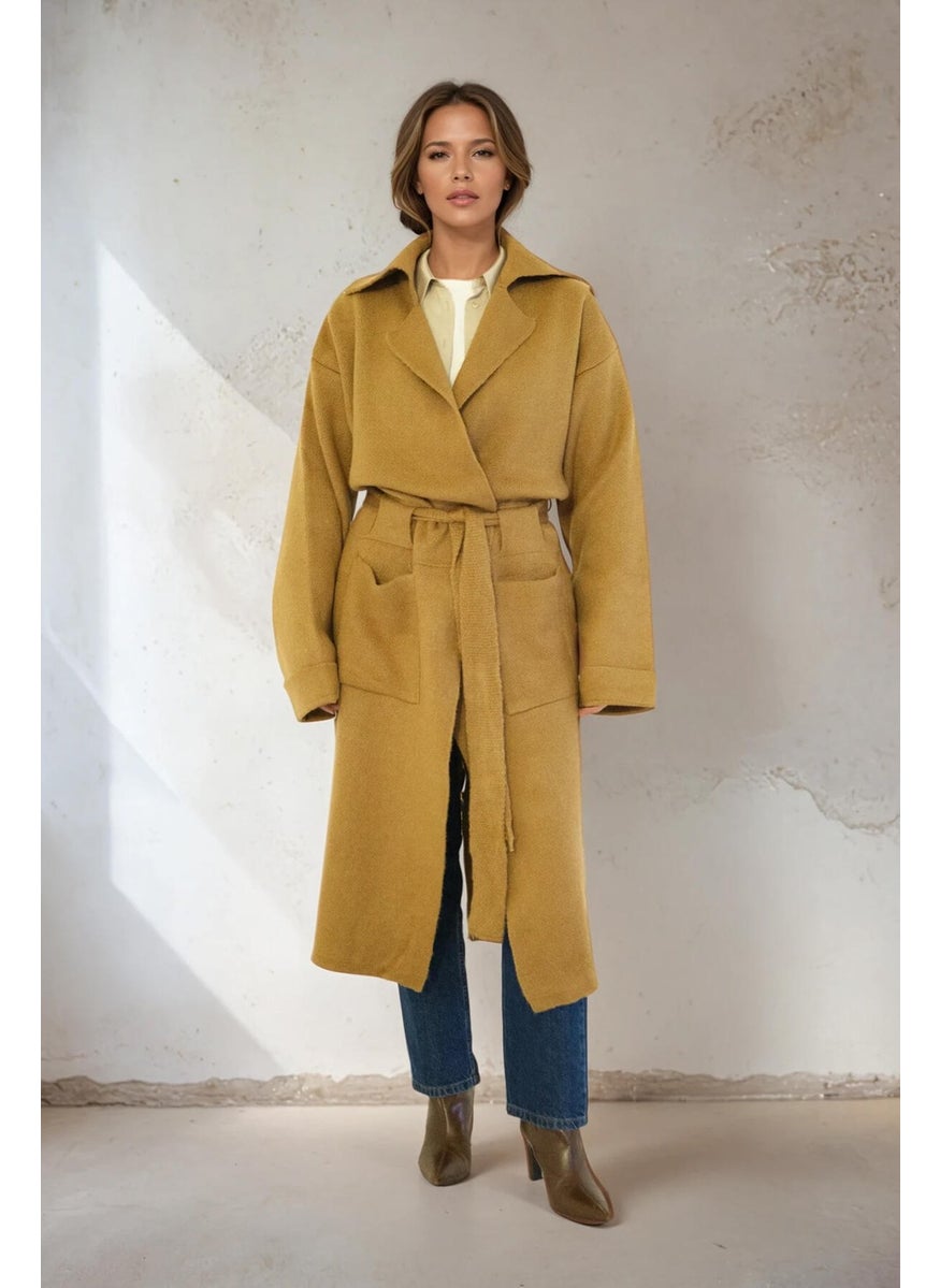 Touche - Waist Belted Long Knitted Cardigan - Image 1