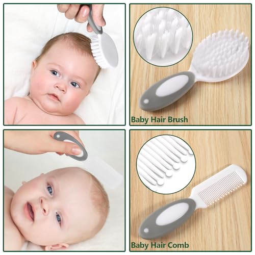 POPYJAN Baby Healthcare and Grooming Kit for Newborn Kids, 24PCS Upgraded Safety Baby Care Kit, Newborn Nursery Health Care Set, Baby Care Product (Grey White) - Image 2