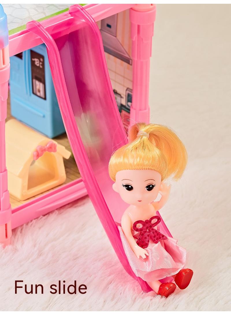 general 191 Pcs DIY Doll House With Night Light Princess Dream,Dream House Villa For Girls Pretend Toys-3 Story 8 Rooms Dollhouse,Toddler Playhouse Kids Gift For Girls Best Birthday Gift Children's Day - Image 2