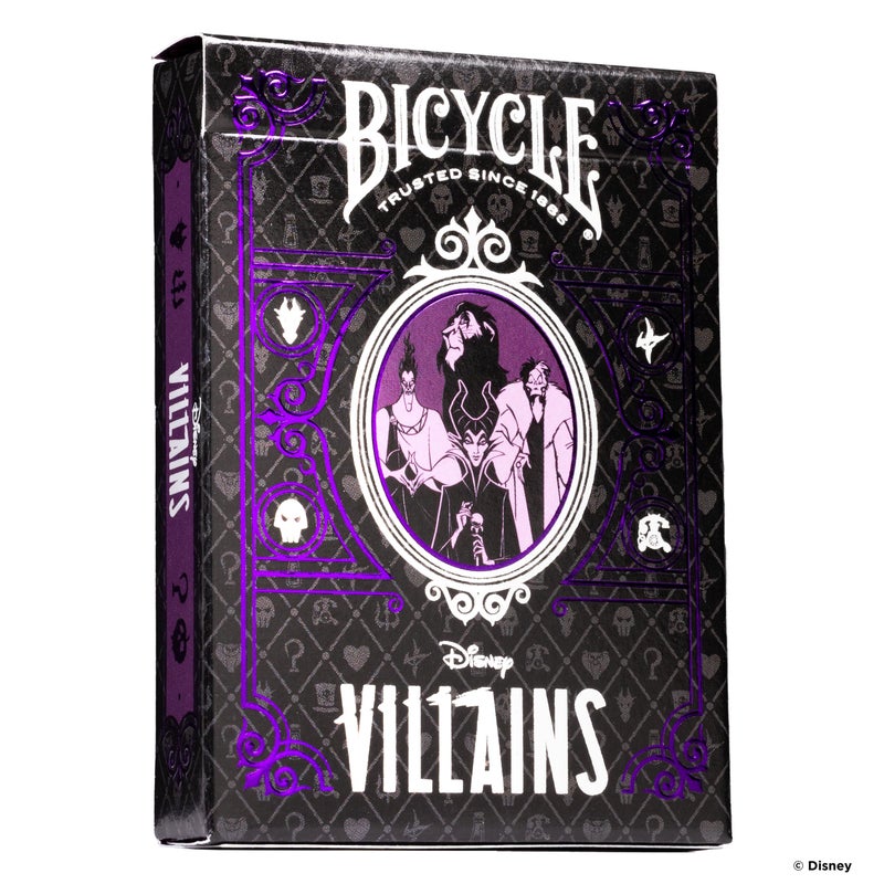 Bicycle Disney Villains Playing Cards - Features 12 Disney Villains Including Scar, Maleficent, Ursula, and More - Green or Purple Playing Cards (Colors May Vary) - Image 1