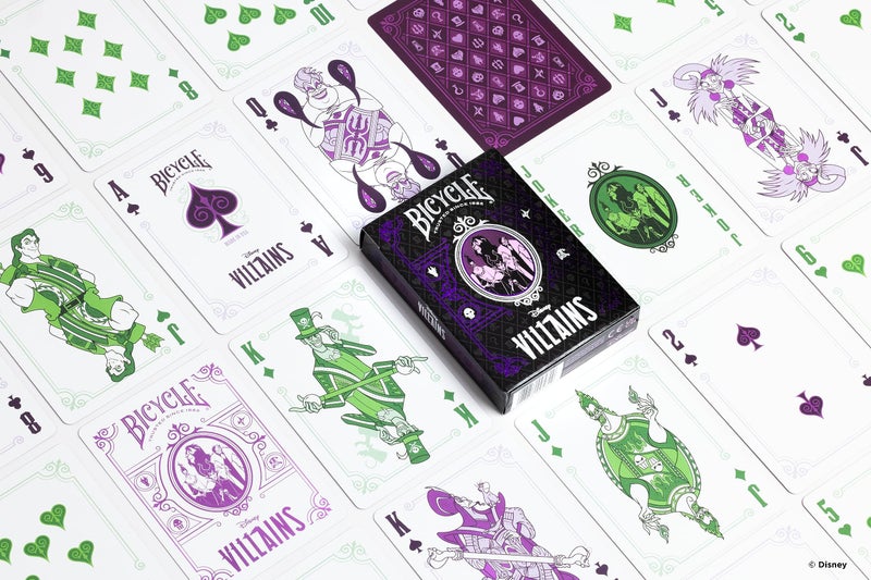 Bicycle Disney Villains Playing Cards - Features 12 Disney Villains Including Scar, Maleficent, Ursula, and More - Green or Purple Playing Cards (Colors May Vary) - Image 3
