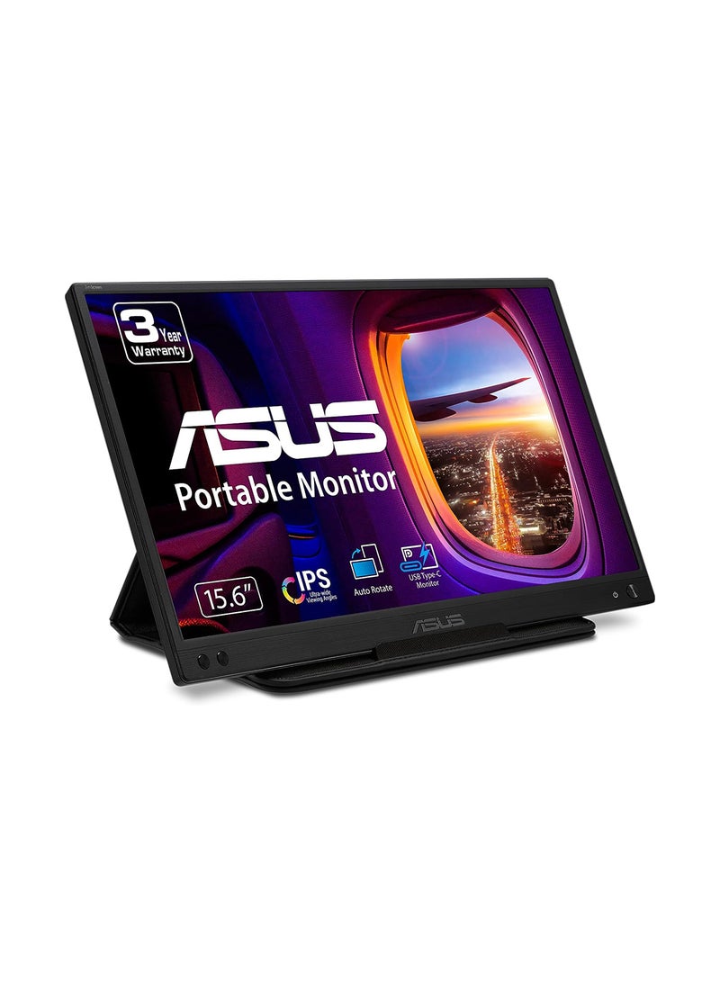 ASUS 15.6 Inch ZenScreen 1080P Portable USB Monitor, Full HD, IPS, USB Type-C, USB-Powered, Eye Care, Tripod Mountable, Anti-Glare Surface, Protective Sleeve MB166C Black Black - Image 1