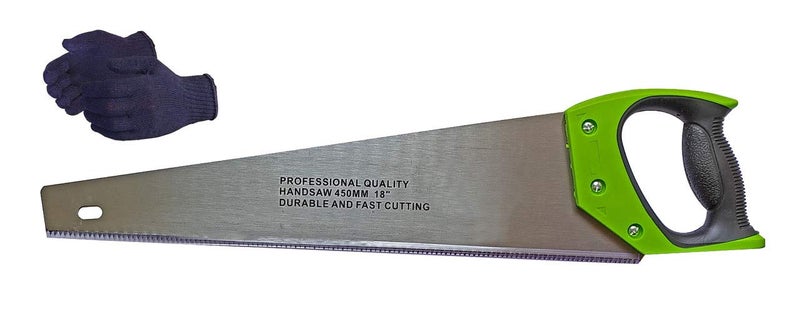 Inditrust 18'' Double Ground Nickel Chromium Steel Hacksaw Hand Saw with GLOVES with Rubber Grip Handle (Without Ruler) - Image 5