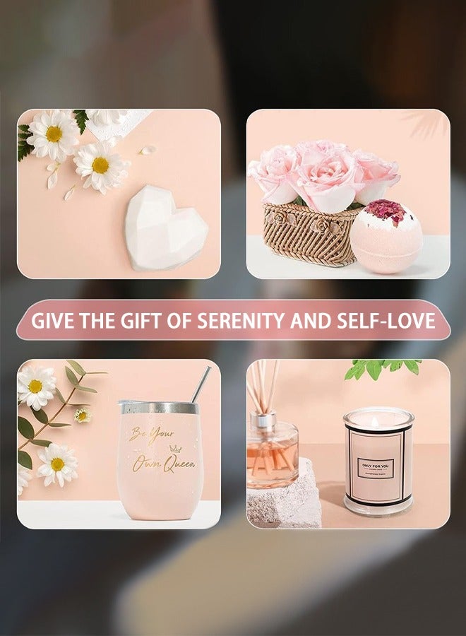 Bolivia's سلة هدايا للنساء - مجموعة صندوق هدايا عيد الميلاد تحتوي على 9 عناصر هدية ملهمة، مجموعة العناية بالمنتجعات الصحية للاسترخاء للنساء، هدايا الأصدقاء للنساء - Image 5