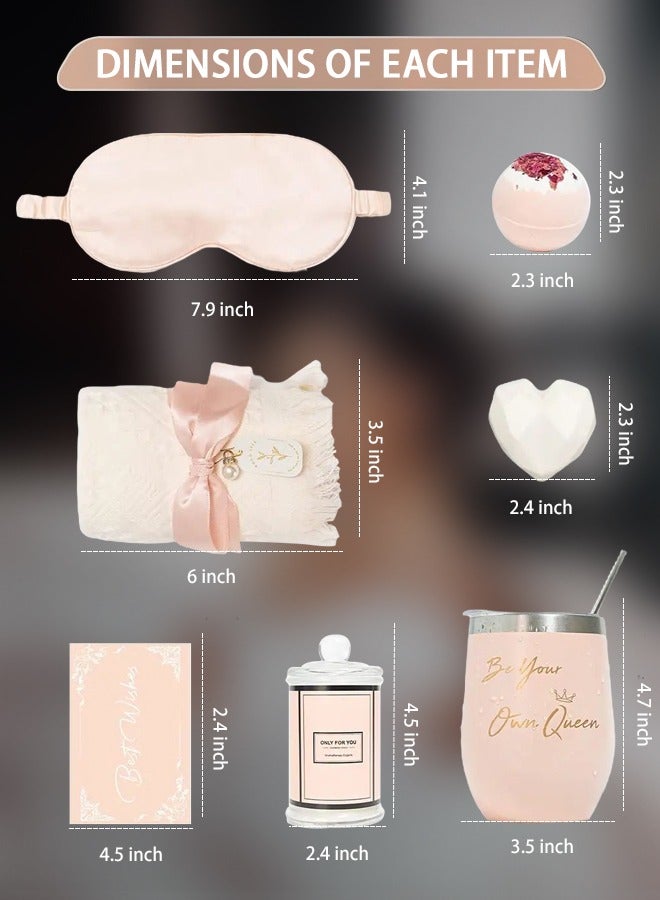 Bolivia's سلة هدايا للنساء - مجموعة صندوق هدايا عيد الميلاد تحتوي على 9 عناصر هدية ملهمة، مجموعة العناية بالمنتجعات الصحية للاسترخاء للنساء، هدايا الأصدقاء للنساء - Image 4