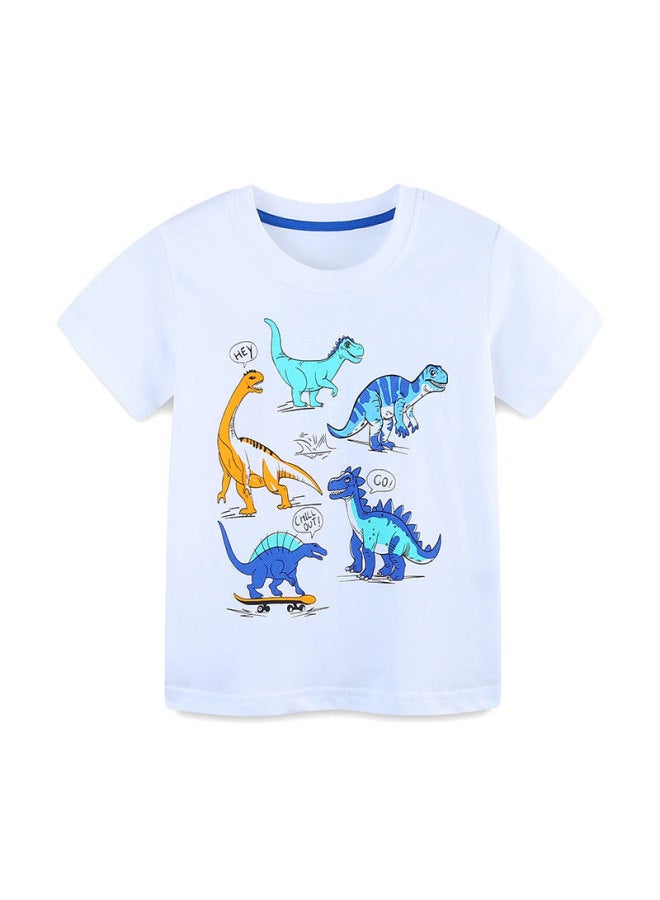 Summer New Kids Short Sleeve T-shirt Cartoon Print Embroidery Boys Top Custom Oem Processing With Provided Designs/samples