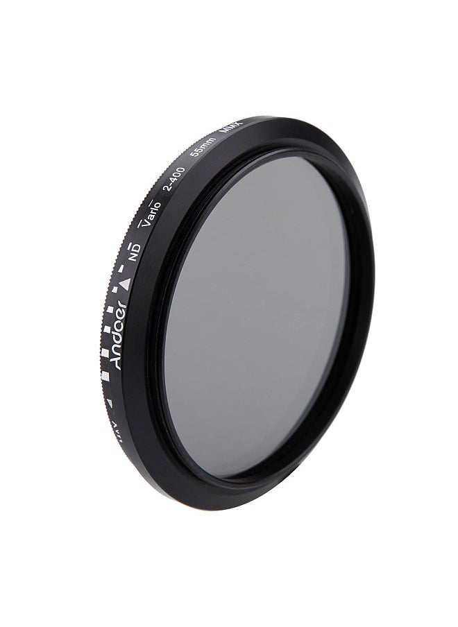 55mm ND Fader Neutral Density Adjustable ND2 to ND400 Variable Filter for Canon Nikon DSLR Camera