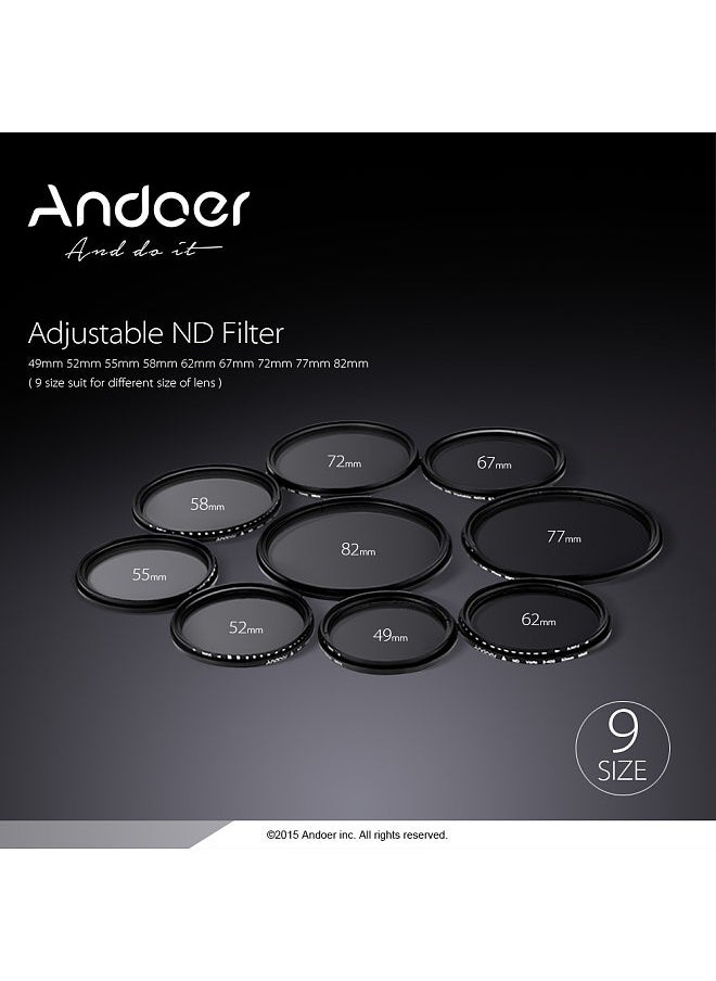 55mm ND Fader Neutral Density Adjustable ND2 to ND400 Variable Filter for Canon Nikon DSLR Camera