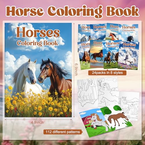Faccito 24 Pcs Horse Coloring Books Mini Animals Coloring Activity Books Bulk DIY Art Drawing Party Favors for Horse Lover Gifts Farmhouse Animals Party Favors Supplies - Image 5