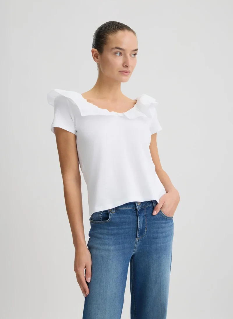 Liu Jo Cotton T-shirt with ruches