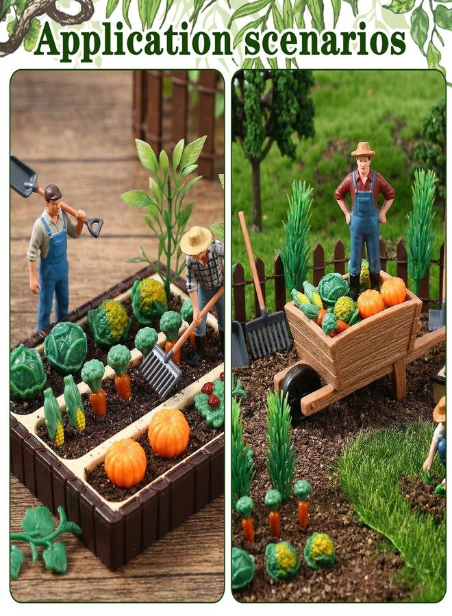 HaiFafafaing Mini Garden Tools Miniature Dollhouse Decorations Mini Shovel Rake Farm Model Small Ornament Resin Vegetable Figurines Field Scene Landscape Outdoor Decor - Image 4