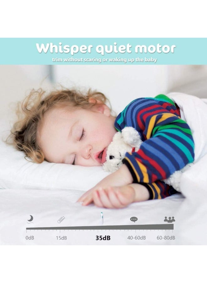 Consevisen Baby Nail File Electric Nail Trimmer Manicure Set with Nail Clippers, Toes Fingernails Care Trim Polish Grooming Kit Safe for Infant Toddler Kids or Women, LED Light and 10 Grinding Heads (White/green) - Image 4