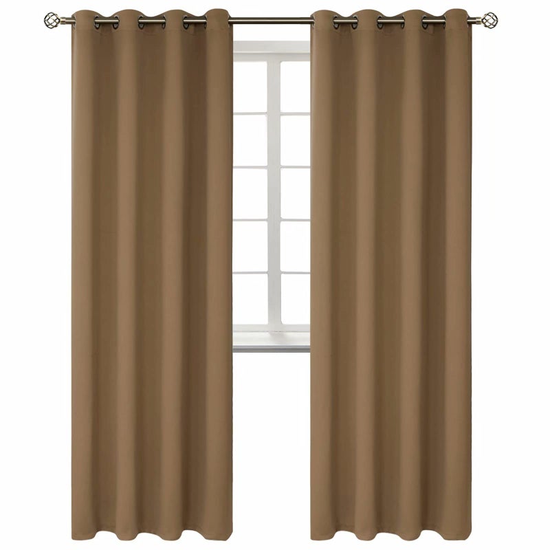 BGment Blackout Curtains for Living Room - Grommet Thermal Insulated Room Darkening Curtains for Bedroom  2 Panels of 52 x 84 Inch  Taupe - Image 1