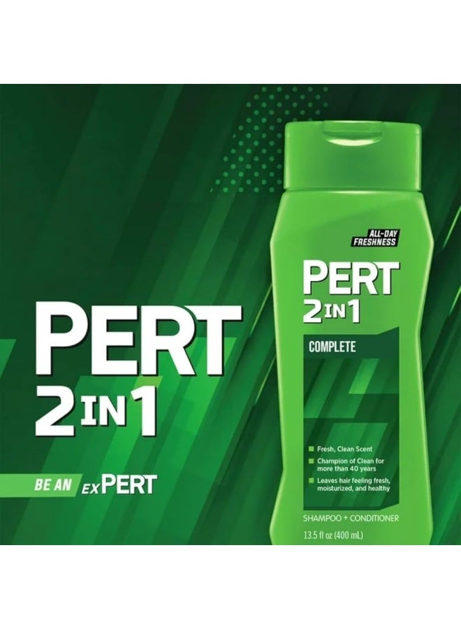 Pert  2-in-1 Shampoo + Conditioner for Normal Hair, Classic Clean, 13.5 fl oz (400 ml) - Image 4