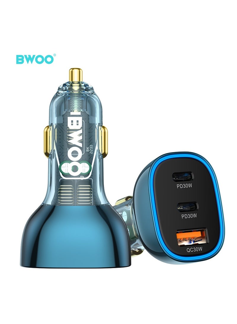 بوو شاحن سيارة Pd 30W + Qc 30W بثلاثة منافذ - Image 3