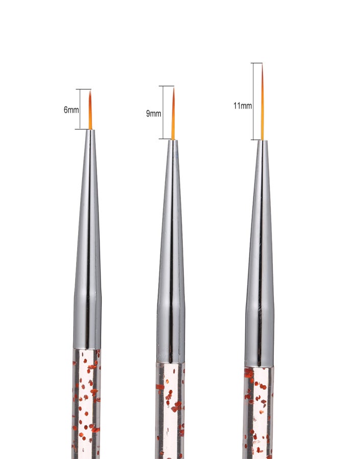 3PCs Nail Art Design Set Nail Art Liner Brushes Dotting Painting Drawing Brush Pen - Image 3