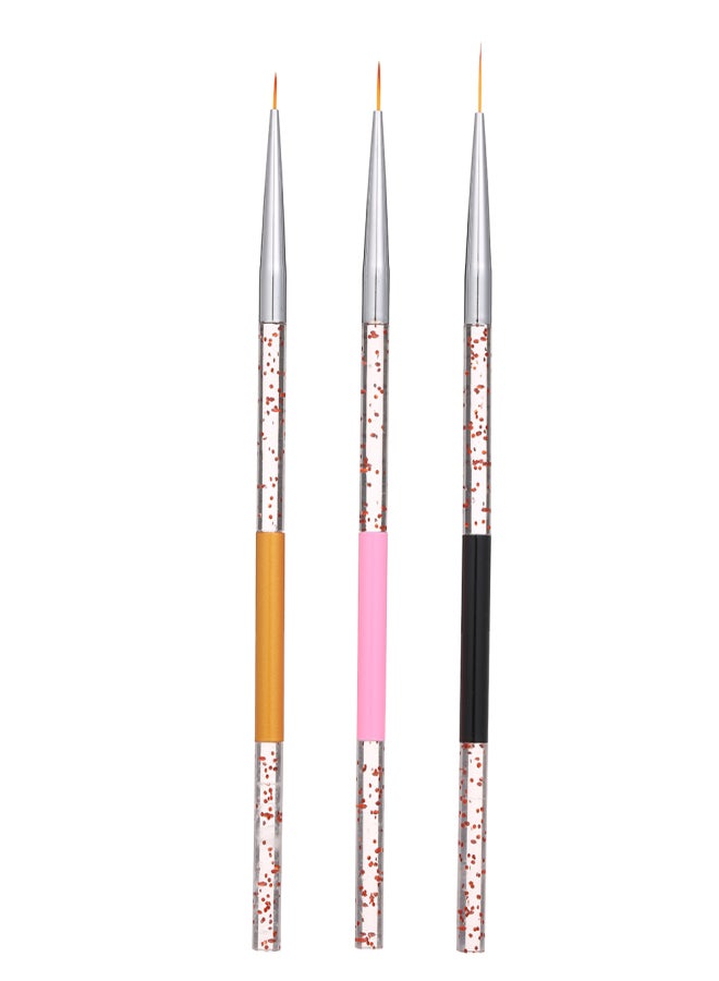 3PCs Nail Art Design Set Nail Art Liner Brushes Dotting Painting Drawing Brush Pen - Image 1
