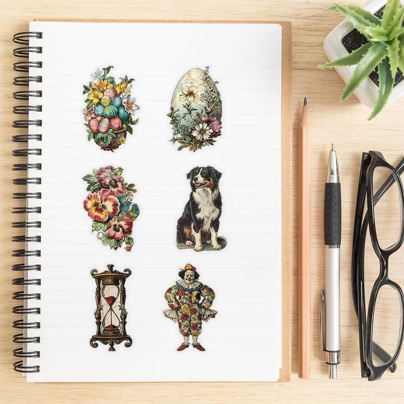 YOKSAS 50 Pcs Vintage Victorian Ephemera Stickers â€“ Clear Scrapbooking Supplies with Retro Animals, Flowers, Circus & Antique Objects â€“ Aesthetic Journal Decor for Resin Crafts, Journals, Planners - Image 5
